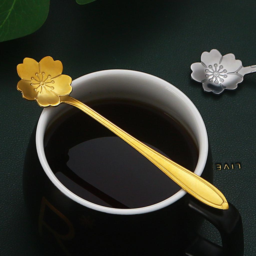 2-Piece Set Mixing Spoon 12.5cm Stainless Steel Sakura Coffee Spoon (without FDA Certificate)