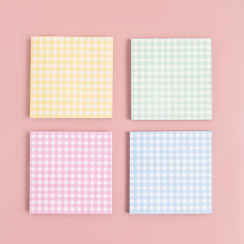 

Colorful Plaid Adhesive Planner Stickers - 60 Sheets of Grid Element Sticky Notes for Student Messages and Decorations Single Book Price