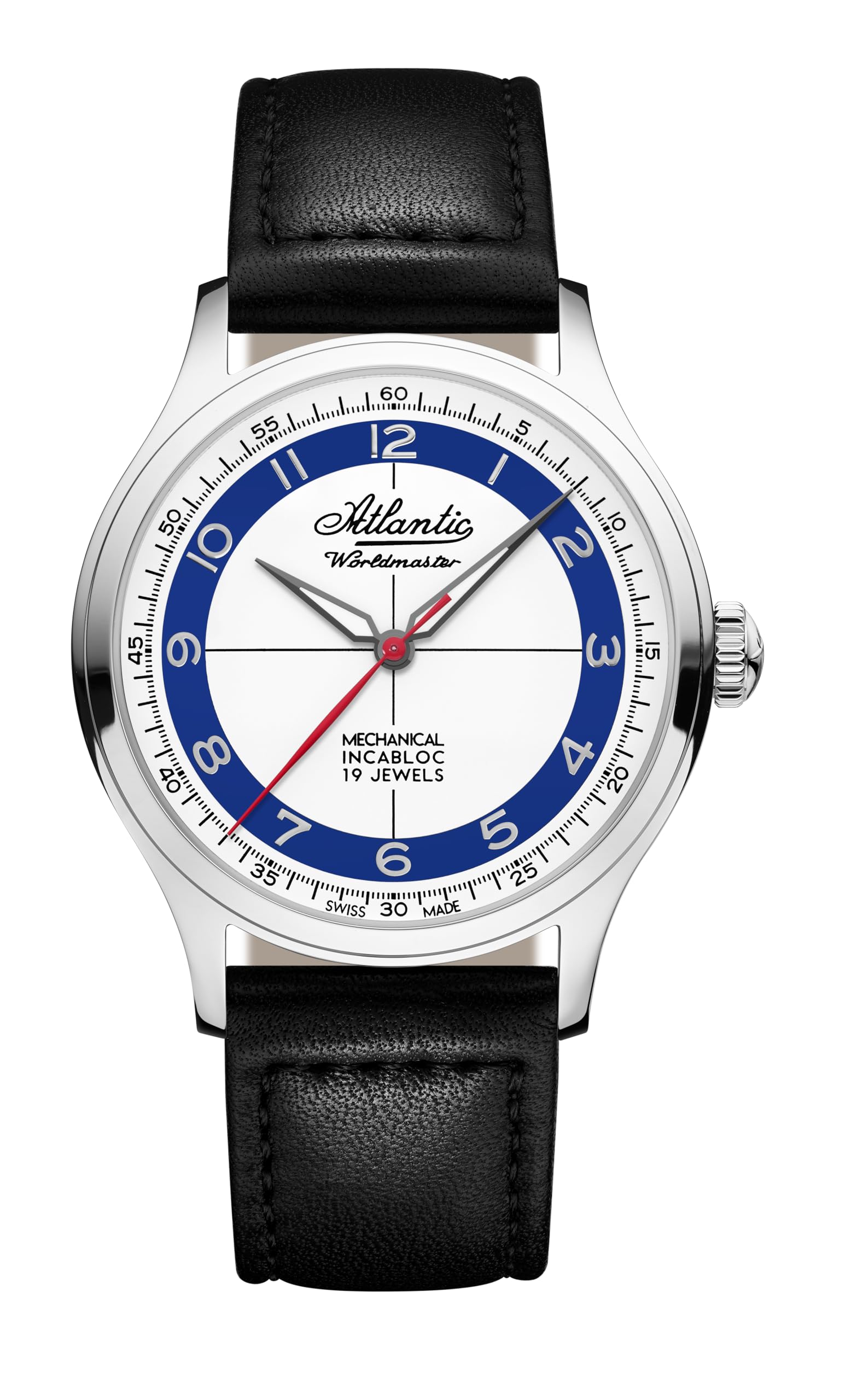 

Чоловічий годинник Atlantic World Master Original з ручним заводом, Чорний, 53680.41.13 білий