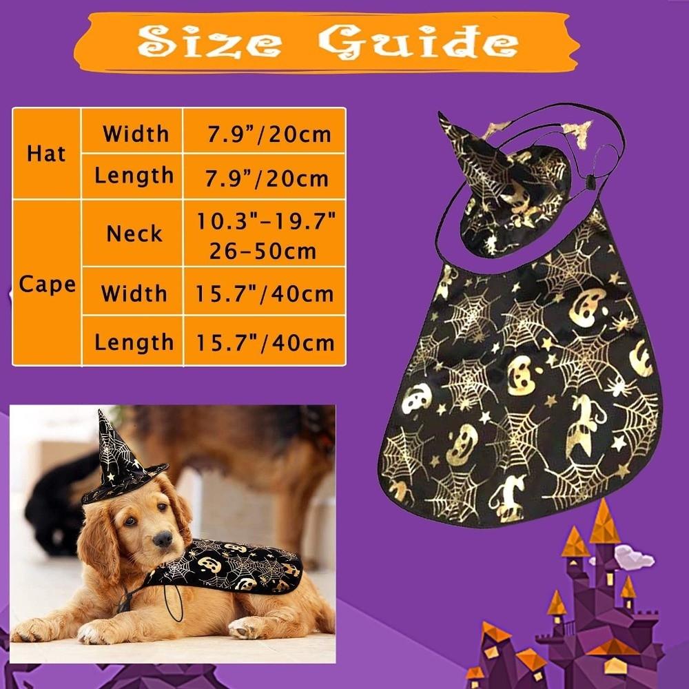 Pumpkin Halloween Dog Cloak Hat Adjustable Cats Cosplay Clothes Funny Halloween Pet Apparel Party