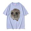 Funny Sad Hamster Meme Cry BiG Eye Cute Mouse T Shirt UnisexFashion Kawaii Clothes T-shirts 100% Cotton High Quality T-shirt