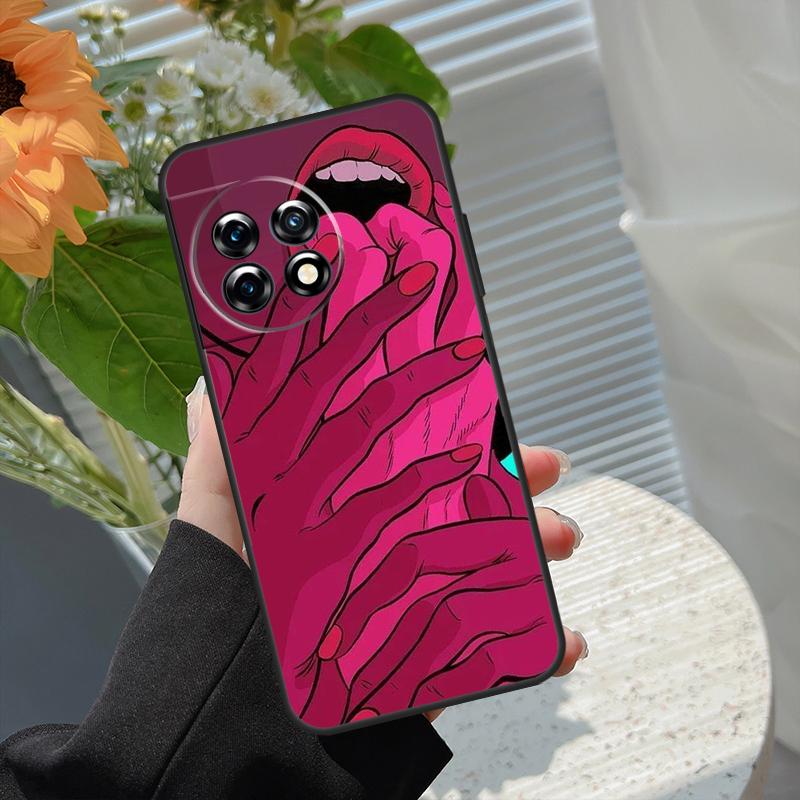 Sexy Lady Red Lips Girls Bikini Case For OnePlus 15R 15 13R 12R 10R 13 13T 12 11 10 10T 8T Nord CE 5 2 3 4 Lite N20 N30 Cover