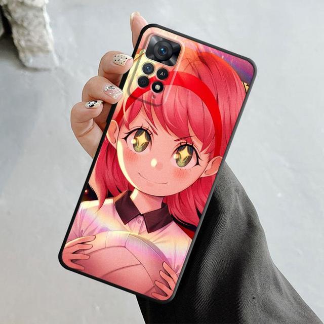 

Чехол для Xiaomi Redmi Note 11t 11s 11 10 8 Pro 9 9s 9t 8t для Mi 10 8 9a 9c 10c 12c K40 K60 Spy X Family Pink Smile Anya Damian For Redmi Note 9S