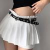 Metal Eyelet Belt No Punching Hollow Pu Leather Belt Paired With Jeans Belt For Men And Women