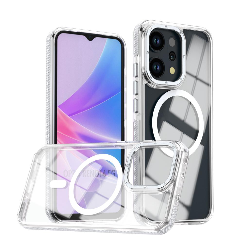 KEYSION HD Transparent Magnetic Case for MagSafe for OPPO Reno14 Pro 5G Clear Shockproof Phone Cover for OPPO Reno13 5G