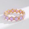Trendy New Arrival Alloy Stretchable Colorful Glass Bracelet Elastic Cuff Geometric Bracelet Jewelry Gift for Women