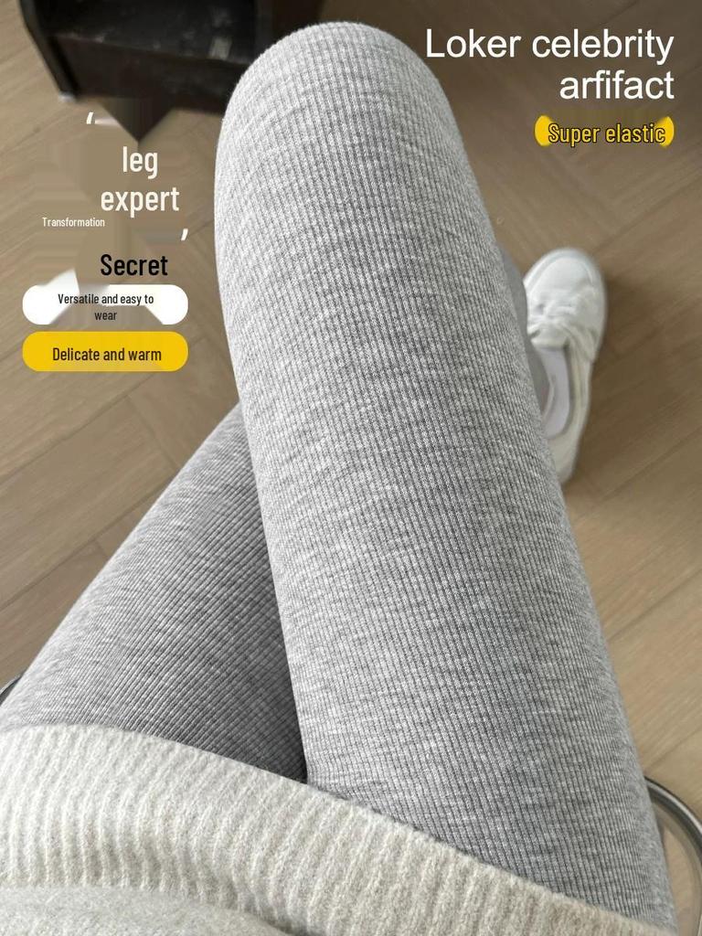 Calças Base Femininas Plus Size com Veludo - Quentes, Petite, Leggings Justas para Outono/Inverno 2025