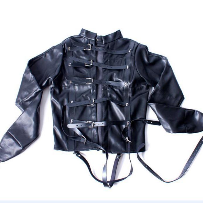 Aisile Black Leather Erotic Restraint Clothing