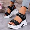 Sports Sandals Women's Summer All-match Fish Mouth Wedge-heeled Sponge Cake Thick-soled Large Size Daddy Heightening Women's Shoes