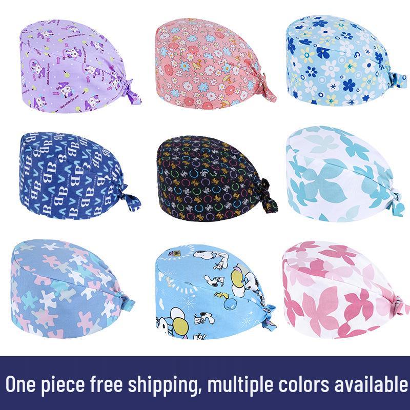 Unisex All-Cotton Printed Surgical Cap for Medical and Food Services
