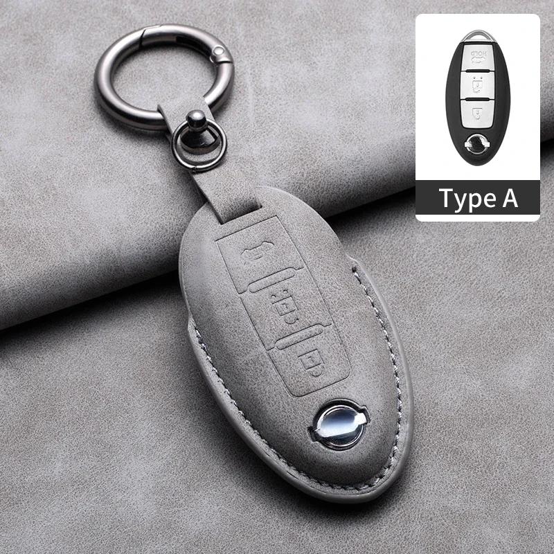 

For Nissan Rogue Xtrail T32 T31 Qashqai J11 J10 Kicks Tiida Pathfinder Murano Juke Versa Note For Infiniti Leather Car Key Case