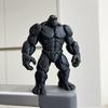 3D Printed Stone Gorilla Statue, Rock Muscle Figure with Heavy Base, Creative Desk Decor, Home Office Ornament, Unique Gift for Men Boys