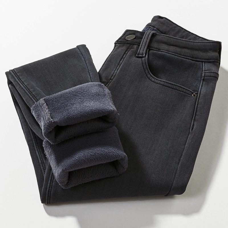 Jean en velours taille haute style coréen: Pantalon crayon chaud, élastique et slim pour femmes - Parfait pour l'automne et l'hiver