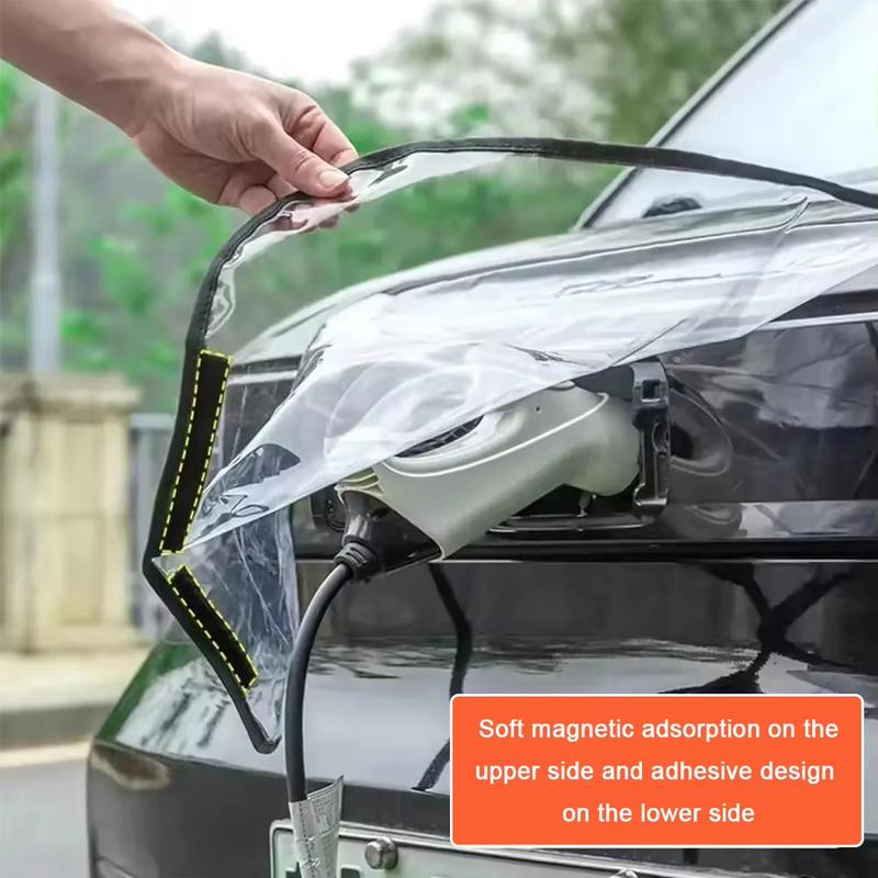 Outdoor Electric Vehicle Charger Port Rainproof Dustproof Cover Transparent Waterproof Cover Magnetic EV Charger Port Protector