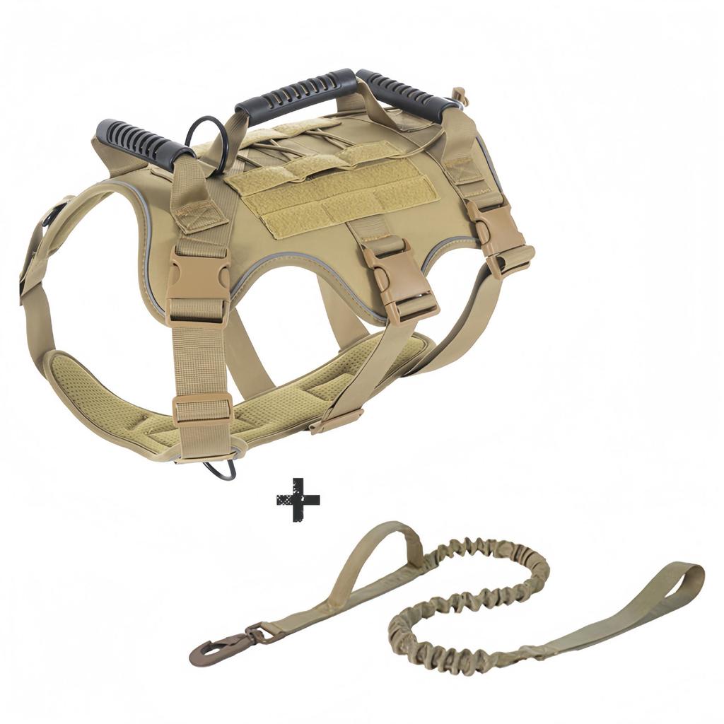 Reflective Tactical Dog Harness: Breathable, Lightweight, Anti-Pull Design for Large Dogs