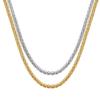 4MM Men Stainless Steel Long Foxtail Weaving Chain Necklace Silver Gold Plated Woman's Choker Jewelry Necklace for Women