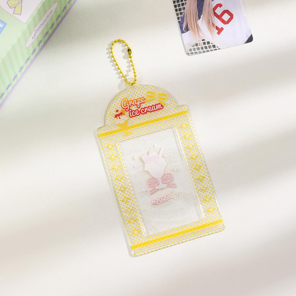 

MINKYS Ins Glittery Transparent Kawaii 3 inch Kpop Photocard Holder idol Photocard Holder Photo Card Holder Bag Pendant