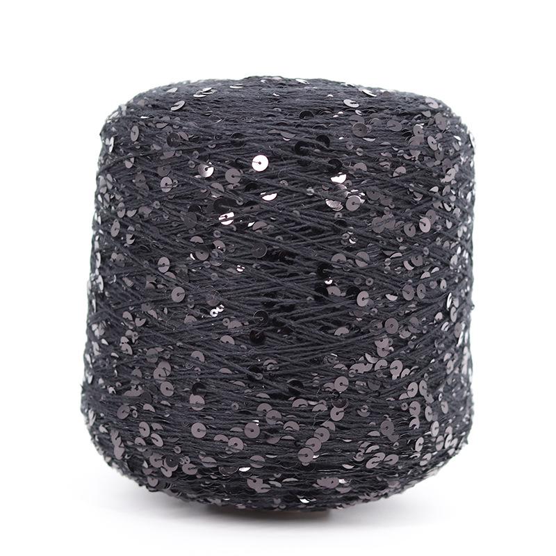 Hand-Knitted Bright Cotton Yarn with Sequins, 3MM+6MM, Combed and Fancy