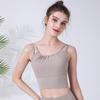 Women's Mesh Sports Bra Yoga Top - One Cup Gathered Running Vest, Fitness Apparel