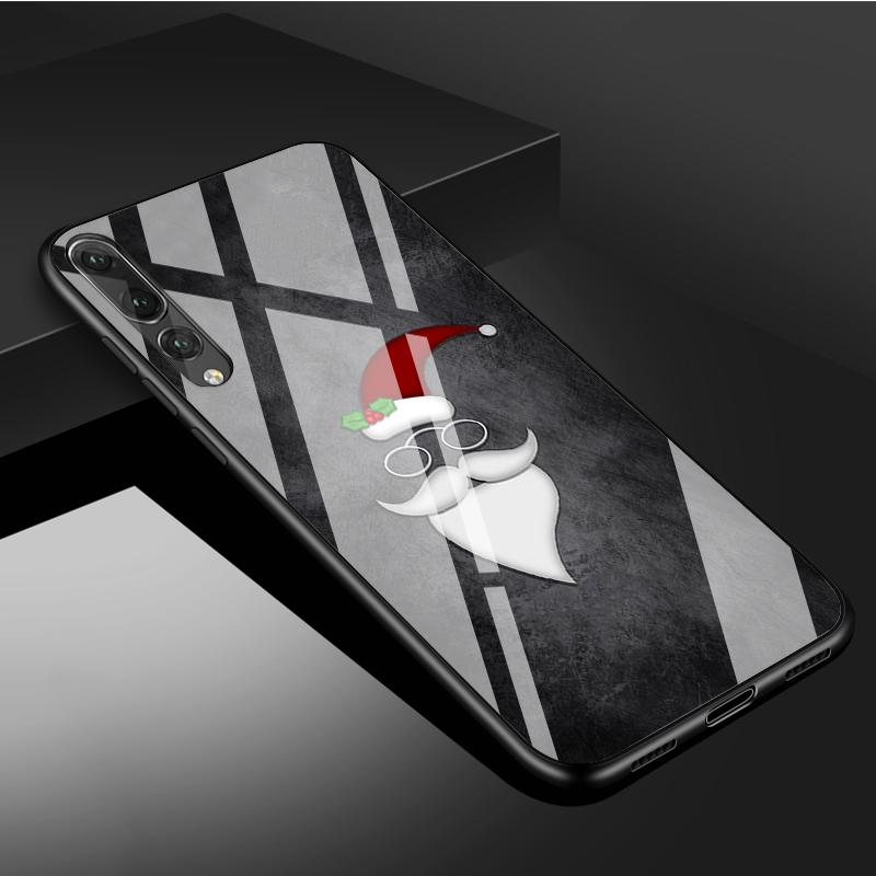 Merry Christmas Tempered Glass Phone Case For Huawei P20 P30 P40 P40 Lite Pro Psmart Mate 20 30 Cover Shell