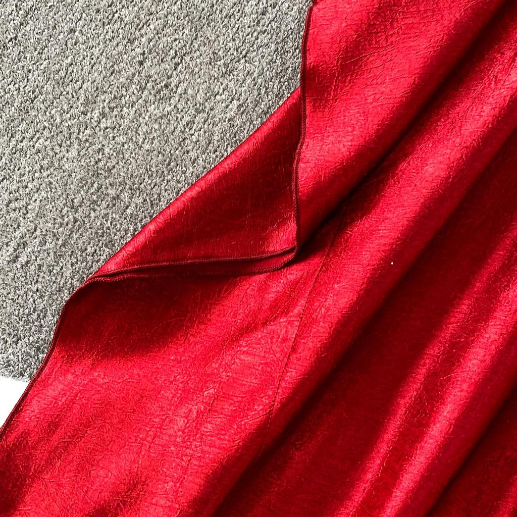 Vestido Feminino Longo de Cetim com Estampa Étnica Retrô, Decote V, Manga Sino, Corte Solto que Disfarça a Barriga, Emagrecimento, Temporada de Outono