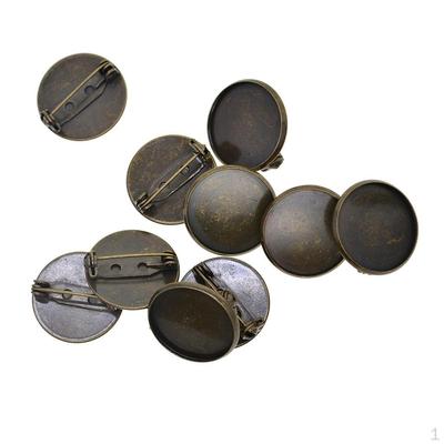 10 Pieces Cabochon Brooch Setting 20mm Pin Bezel Tray Base