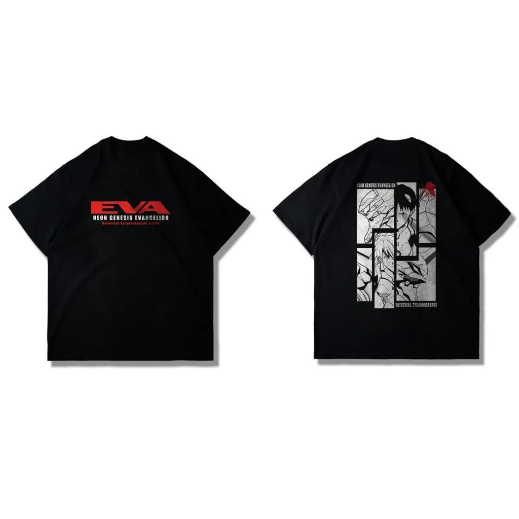 New Animation Joint EVA New Century Gospel Warrior Short Sleeve TShirt Loose Large Size Trendy Brand Crew Neck Cotton Tee