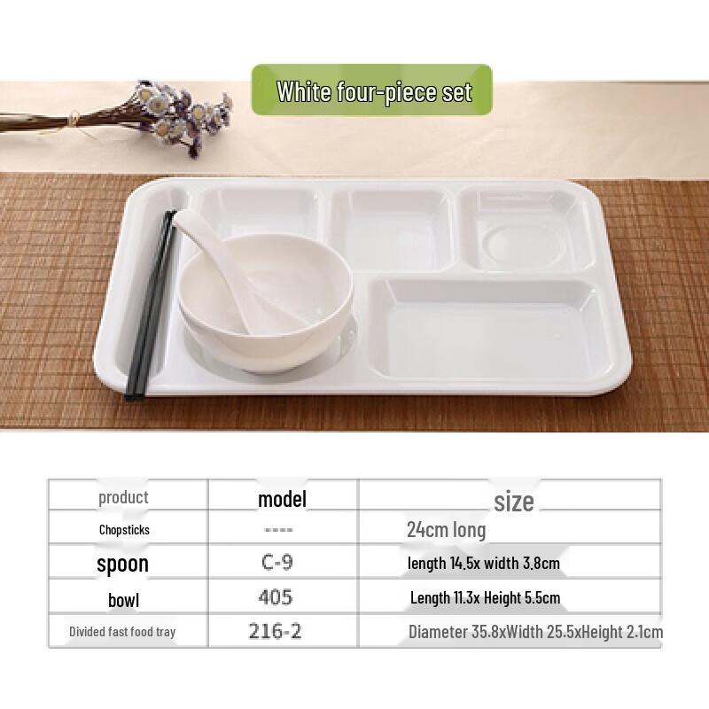 Melamine Divided Meal Tray Set