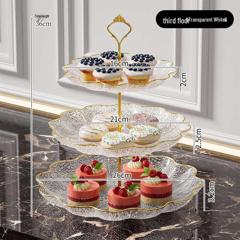

RuHan Elegant Three-Tier Lotus Leaf Fruit Plate