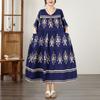 Short Sleeve Plus Size Cotton Vintage Floral New In Dresses for Women Casual Loose Long Summer Dress