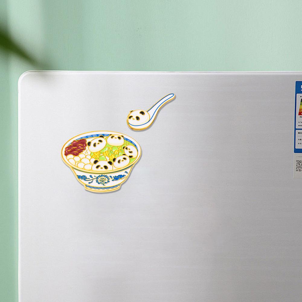 Merchandise Refrigerator Sticker Creative Tangyuan Metal Magnet Magnetic Sticker Guochao Travel Souvenir Food Play Refrigerator Sticker Gift