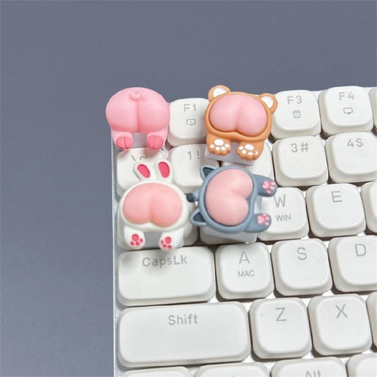 ESC ABS Keycaps Rose Cochon Lapin Chats Ours Fesses Clés d'Animaux 3D pour Passionnés de Claviers Mécaniques