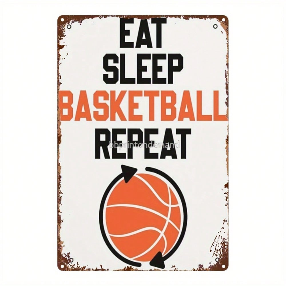 Planetjuice Basketball Tin Sign Vintage Metal Art x Inches Man Cave Wall Decor (as the picture,20x30)