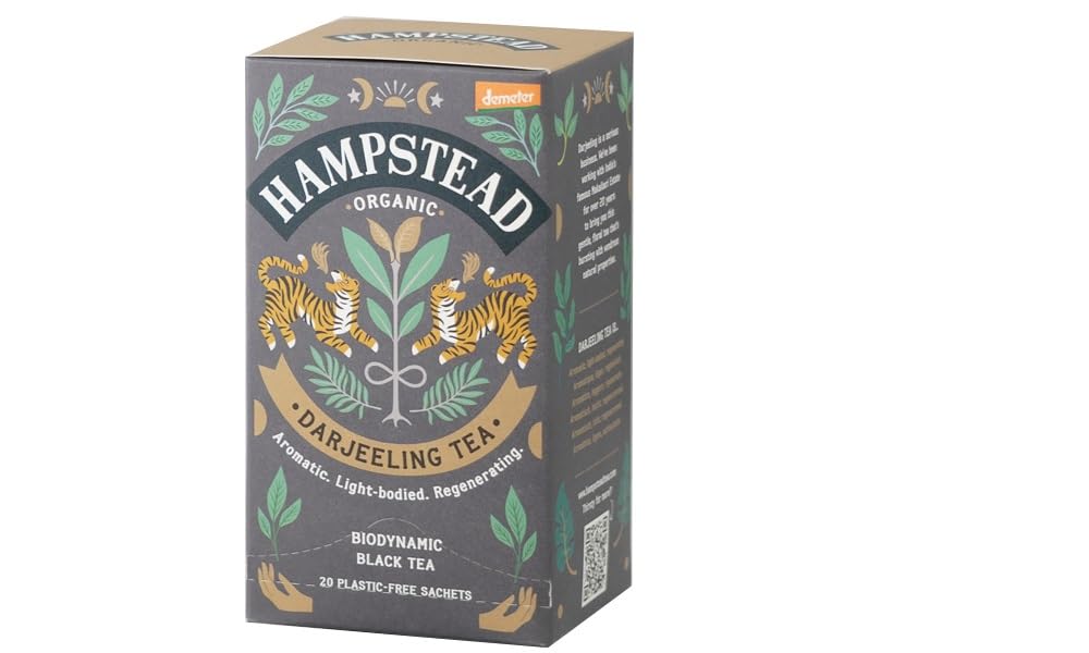 Hampstead Tea Darjeeling Tea Bags, 20 Tea Bags [Organic JAS Certified, Individually Wrapped]
