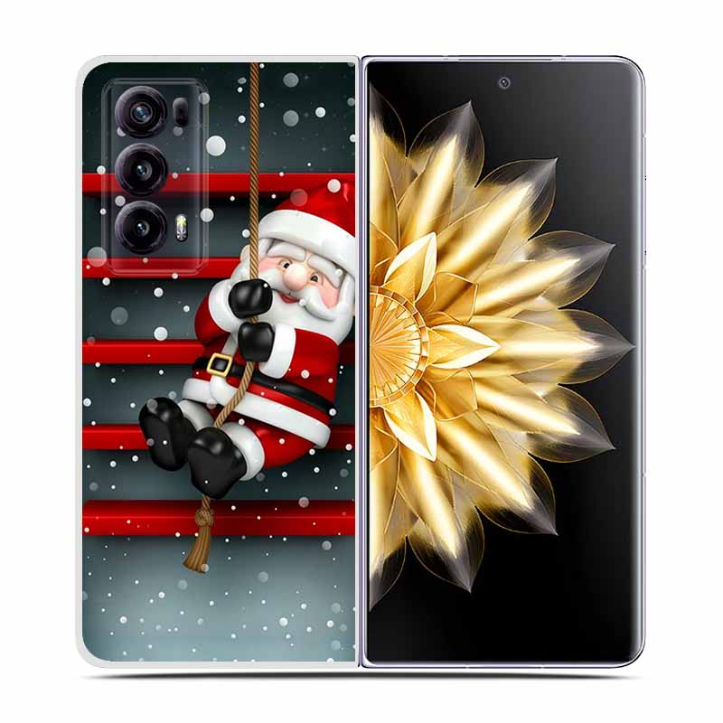 For Honor Magic V2 Case VER-AN1 Christmas Cute Clear Hard Plastic PC Back Cover For Huawei Honor Magic V2 5G Coques Cartoon Bags