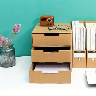 1pc Three Layers Drawers Office File Storage Box,stationery &magazine&File High Quaity Storage Drawer Organiser.