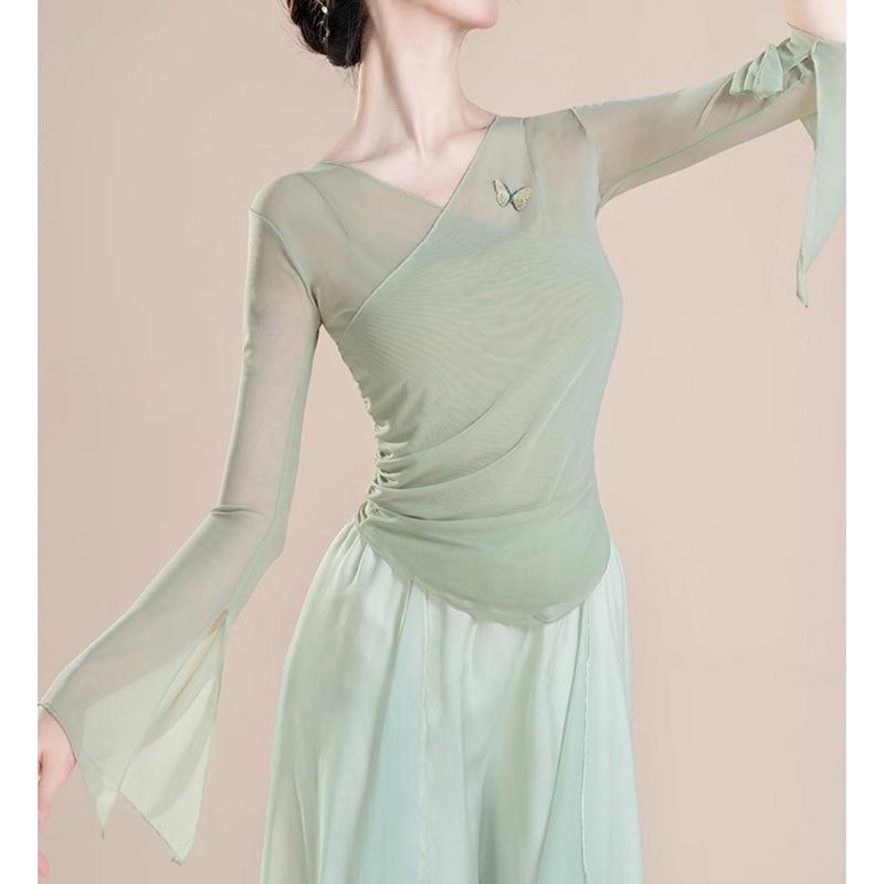 Adult Women's Ethnic Dance Butterfly Gauze Top for Modern and Classical Dance