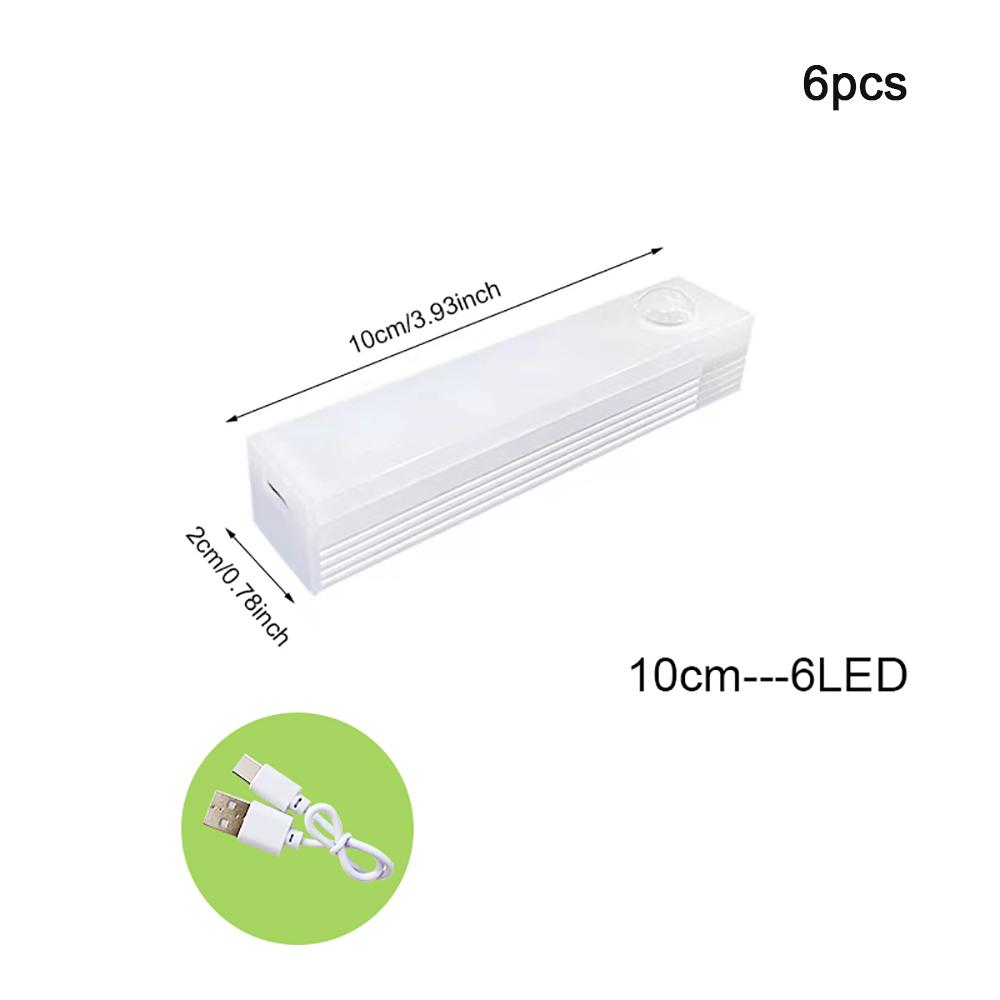

Runtowo 6pcs/Pack Motion Sensor Night Light ,Wireless Rechargeable Lamp for Kitchen Cabinet Bedroom Wardrobe Staircase Light White Light