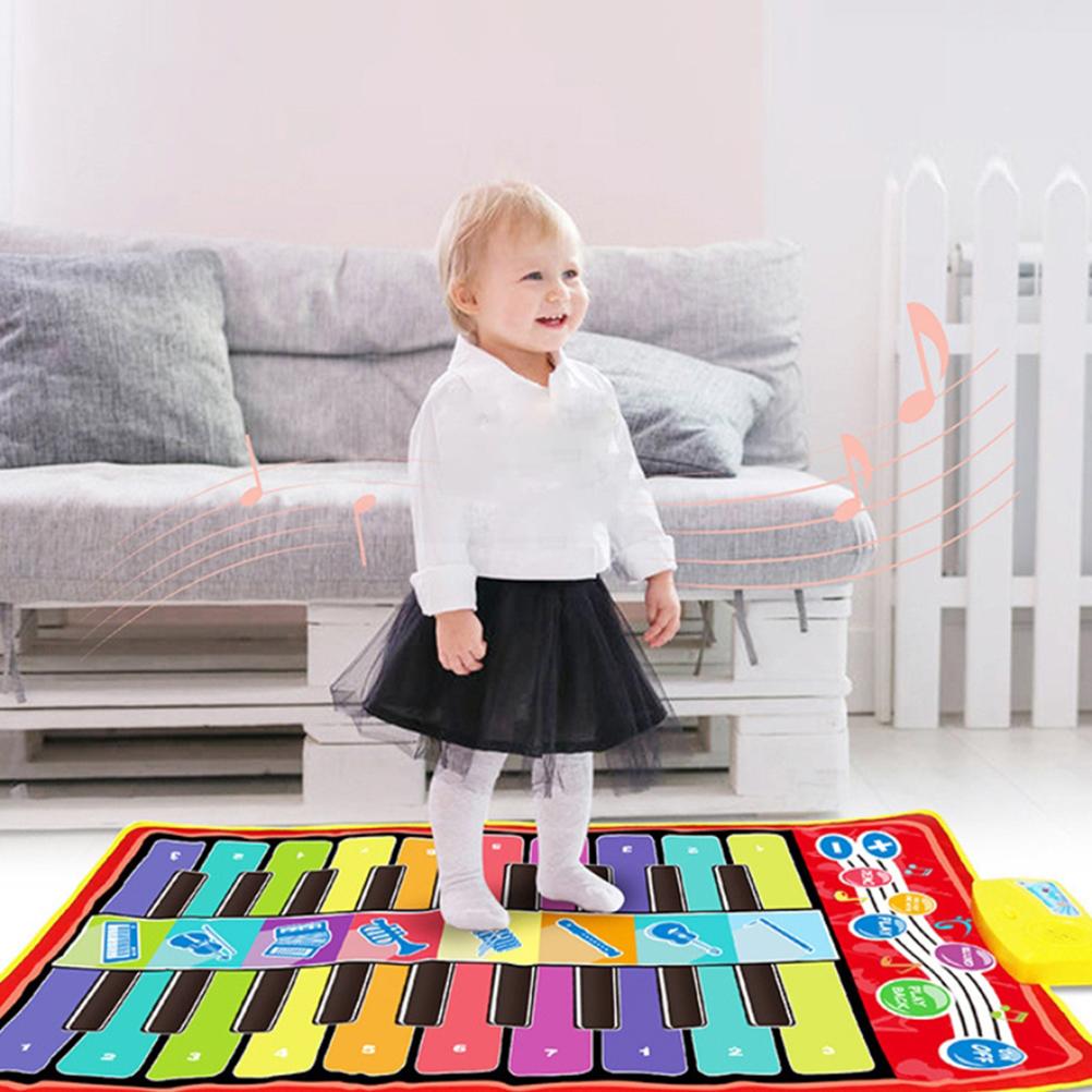 Piano Mat for Kids Double Keyboard Music Play Mat Build In Song Accompaniment Crawling Mat Piano Early Education Toy