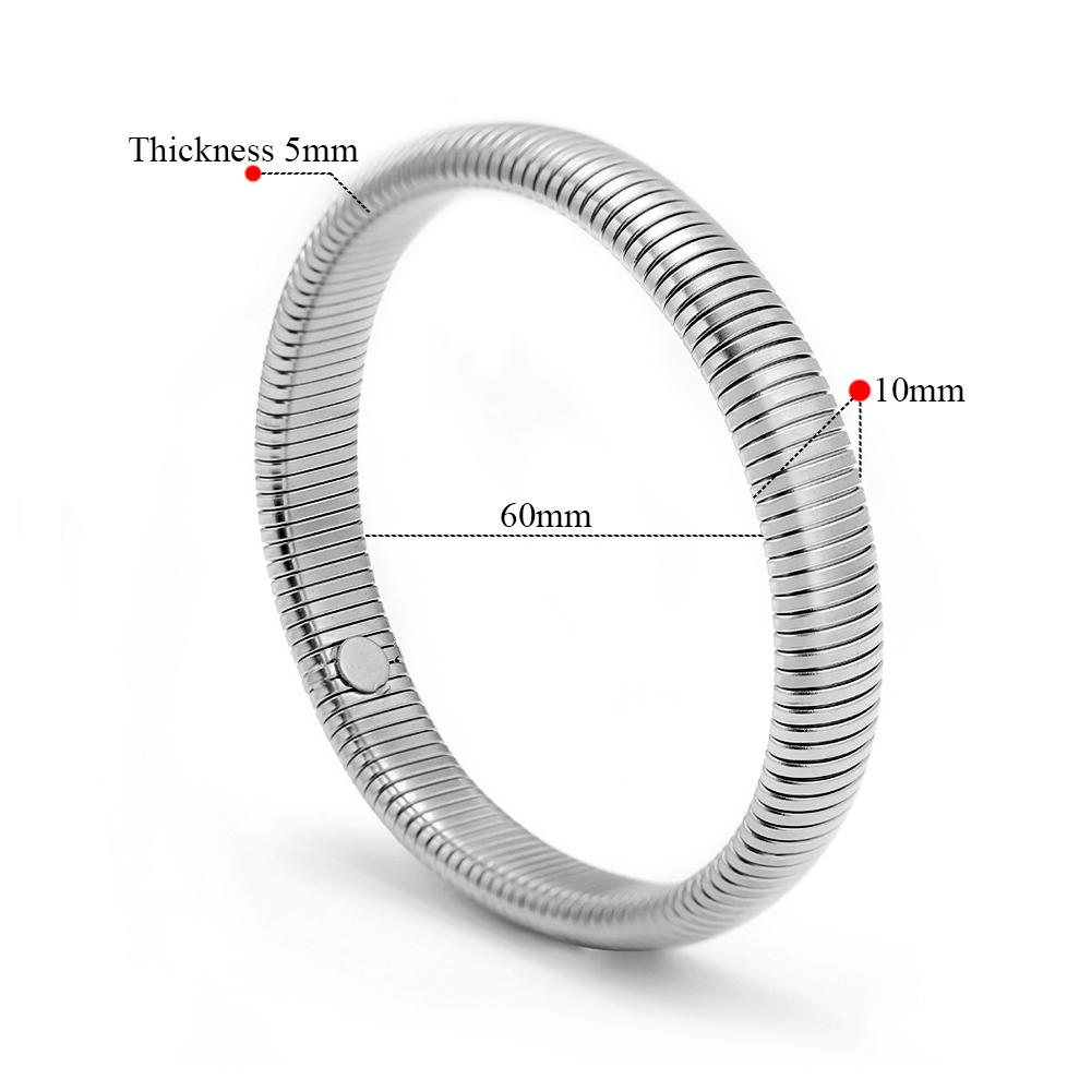 1pc 18k Gold Plated Stainless Steel Bracelet Vintage Elastic Polishing Bangle for Women Girl Fashion Aesthetic Jewelry Wholesale
