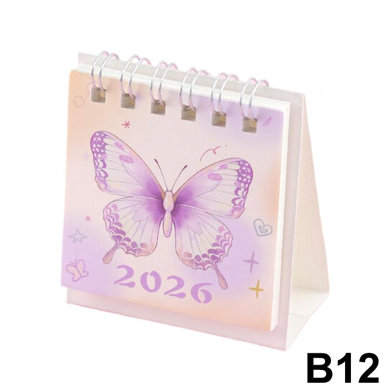 2026 Mini-Kalender Kreative Tisch-Tragbare Reisekalender Mit Schmetterlings-Capybara-Designs Monats- & Wochenplaner-Kalender