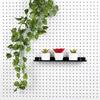 Slim Shelf Mount for Perforated Boards, 7cm Wide x 20, 30, or 40cm Long, with Fixed Shelf Hooks, 20mm Hole Spacing, 5mm Hole Diameter (Black, M30cm, 3