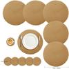 Set of 6 Gold Round Braided Table Mat Washable Placemats Anti Slip Dining Tableware For Home Kitchen Wedding Holiday Table Décor
