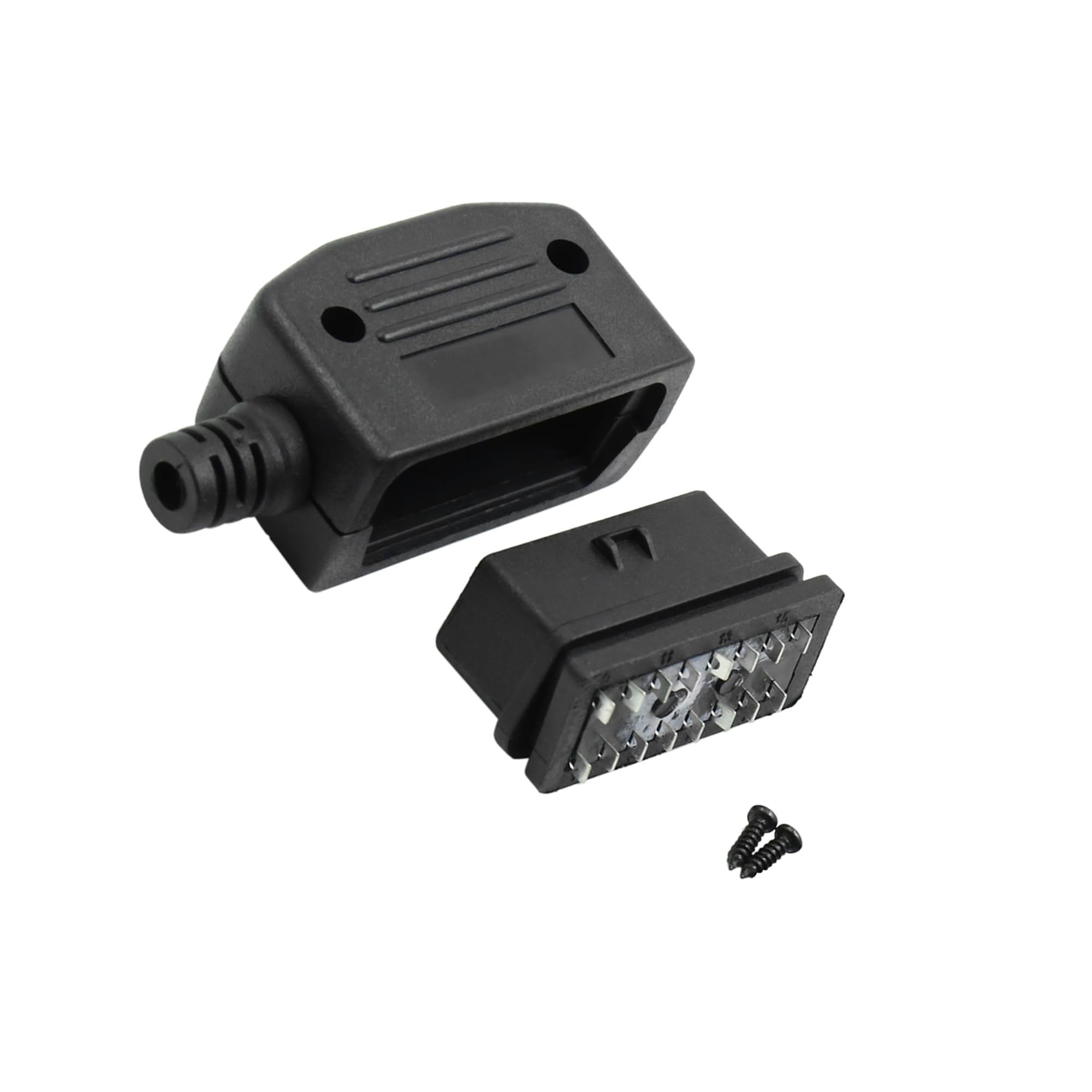 

VekAuto OBD2 Connector Female Adapter Shell Kit Car Universal Plastic Black