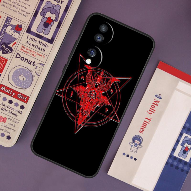 Gothic Satanic Pentagram Case For Honor 90 50 70 Lite X9c X8a X8b X9b X9a X8 X9 Honor 200 Pro Magic 5 6 7 Lite Cover