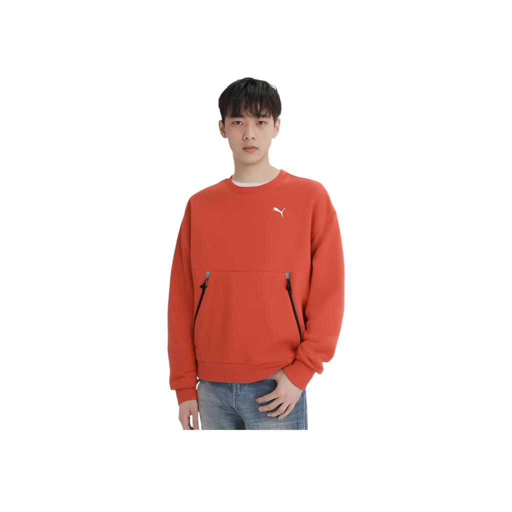 Puma Loose Casual Round Neck Sweatshirt Men Tops Orange 629736-75