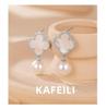 925 Sterling Silver Lucky Clover Pearl Stud Earrings - Autumn/Winter Collection