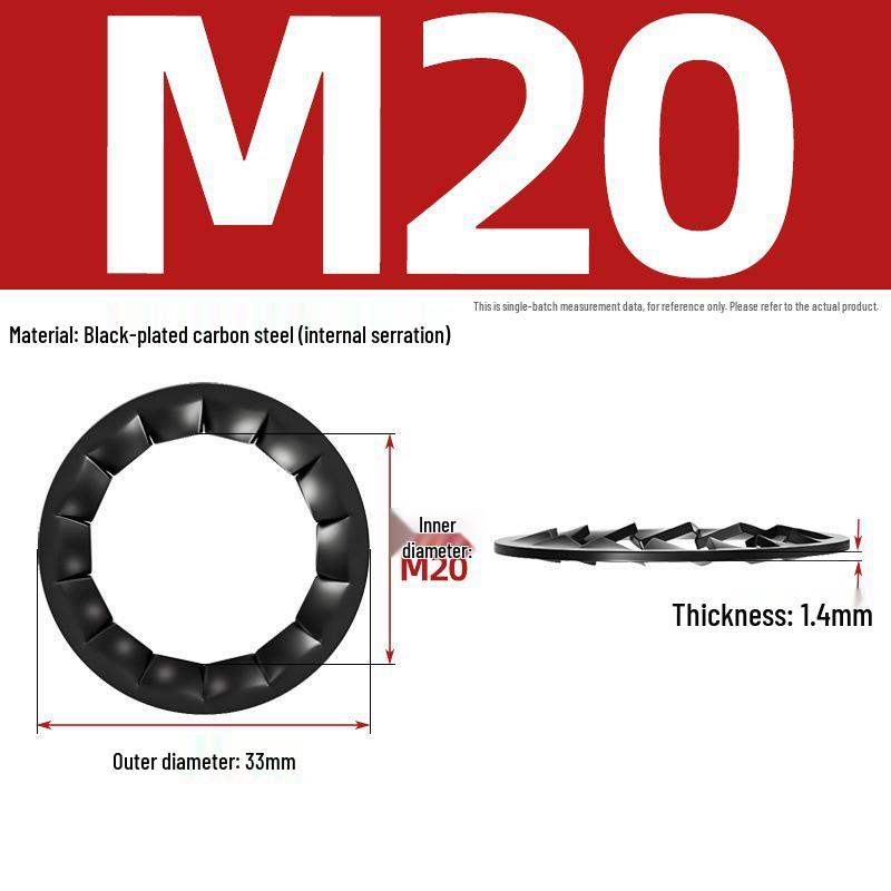 Carbon Steel Zinc-Plated Lock Washer with Inner and Outer Teeth