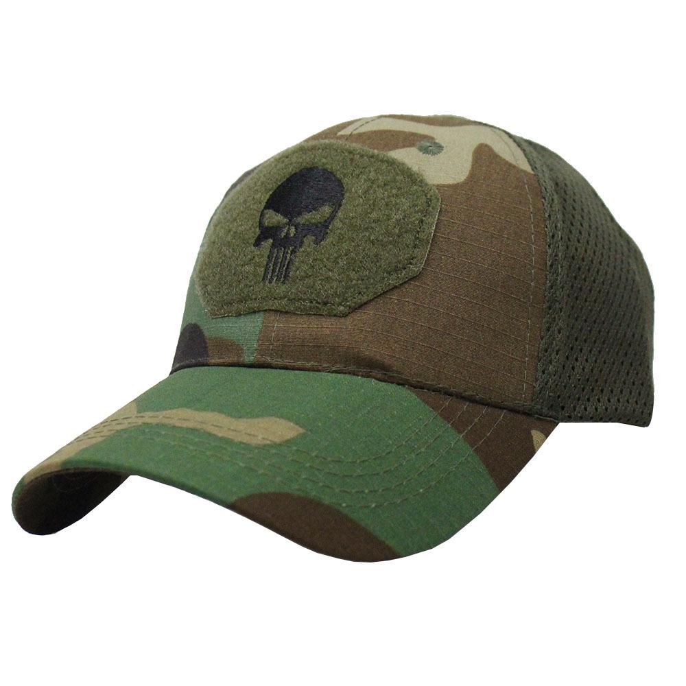 Taktische Camouflage-Baseballkappe für Spezialeinheiten mit Netz und Klettverschluss