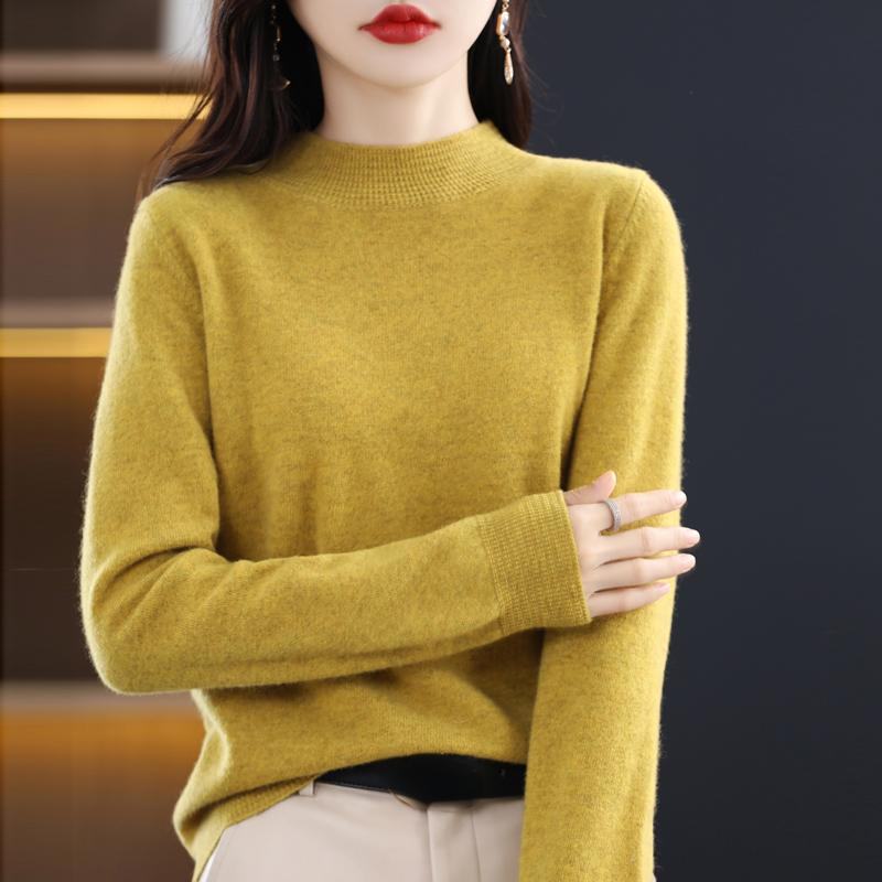 Women's Cashmere Sweater Qinghe Cashmere 30% Cashmere 70% Wool Autumn and Winter Pullover Warm and Fashionable